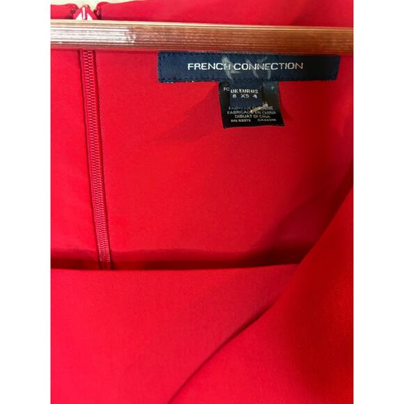French Connection red ruffle mini dress size 4 - Picture 3 of 5